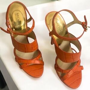 Michael Kors Orange Strappy Sandals